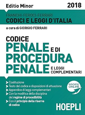 Image du vendeur pour Codice penale e procedura penale 2018. Ediz. minore. Con espansione online mis en vente par Libro Co. Italia Srl