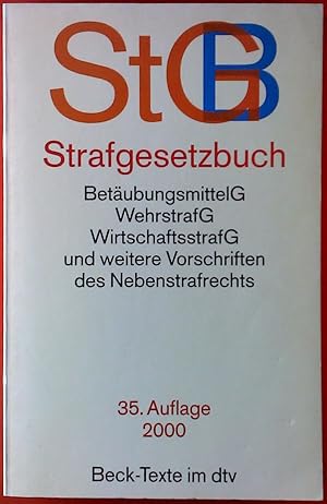 Bild des Verkufers fr StGB Strafgesetzbuch. 35. Auflage 2000. zum Verkauf von biblion2