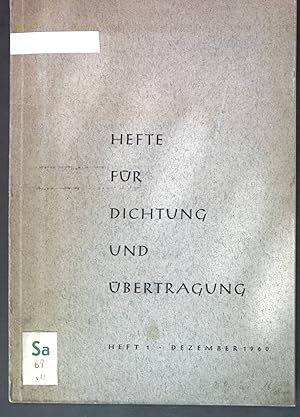 Seller image for Longinus": der hohe Stil; in: Hefte fr Dichtung und bertragung, Heft 1 Dezember 1960; for sale by books4less (Versandantiquariat Petra Gros GmbH & Co. KG)