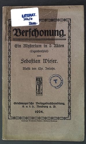 Imagen del vendedor de Verschonung: Ein Mysterium in 5 Akten. a la venta por books4less (Versandantiquariat Petra Gros GmbH & Co. KG)