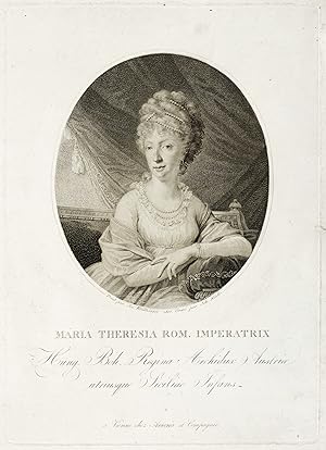 Maria Theresia von Österreich. - Bildnis in Halbfigur. - Johann Josef Neidl. - "Maria Theresia Ro...