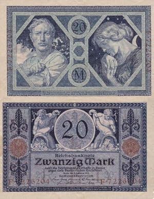 Bild des Verkufers fr Reichsbanknote ber Zwanzig Mark. zum Verkauf von Antiquariat Heinz Tessin