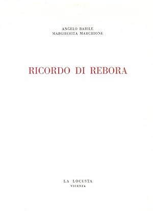 Seller image for Ricordo di Rebora for sale by Gilibert Libreria Antiquaria (ILAB)