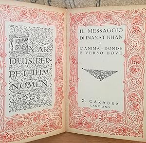 Seller image for Il messaggio di Inayat Khan. I. L'anima - Donde e verso dove. for sale by librisaggi