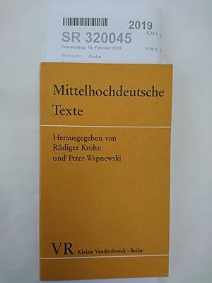 Mittelhochdeutsche Texte Mittelhochdt. u. neuhochdt. / hrsg. von Rüdiger Krohn u. Peter Wapnewski...