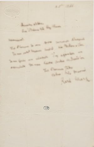 Bild des Verkufers fr Autograph letter signed. zum Verkauf von Antiquariat INLIBRIS Gilhofer Nfg. GmbH