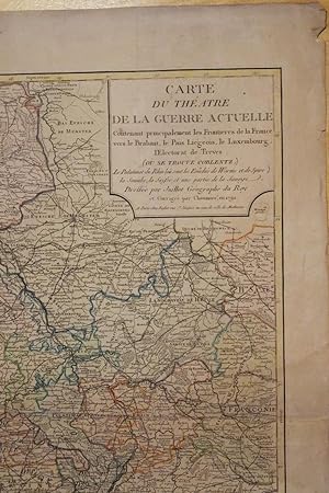 Carte du Theatre de la guerre actuelle Contanant principalement les Frontieres de la France vers ...