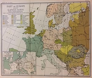 Part of Europe showing Languages having political significance