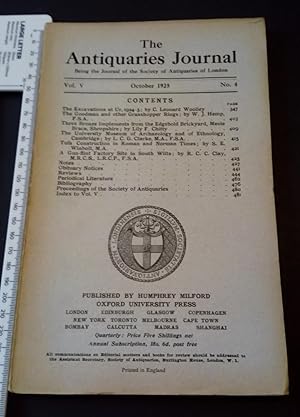 Antiquaries Journal Oct 1925 Vol V No 4 Roman Construction Ur Excavation Rings