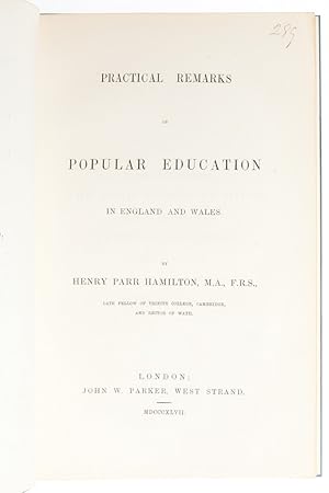 Seller image for Practical Remarks on Popular Education in England and Wales for sale by Whitmore Rare Books, Inc. -- ABAA, ILAB