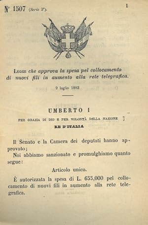 che approva la spesa pel collocamento di nuovi fili in aumento alla rete telegrafica.