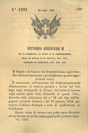 che autorizza la cessione gratuita del tratto di terreno sugli antichi spalti della Cittadella di...