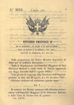 con il quale si decide che il numero dei Dottori all'Ospedale Maggiore di S. Giovanni Battista a ...