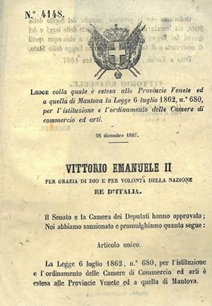 colla quale è estesa alle Provincie Venete ed a quella di Mantova la legge (.) per l'istituzione ...