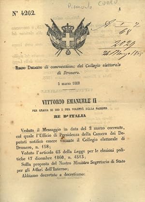 di convocazione del Collegio elettorale di Dronero.