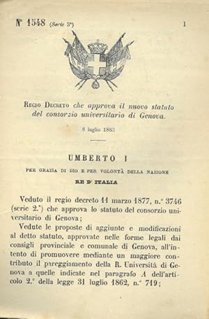 che approva il nuovo statuto del Consorzio Universitario di Genova.