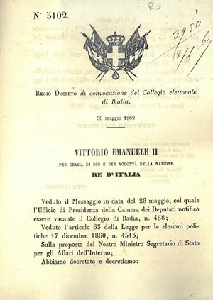 di convocazione del Collegio elettorale di Badia.