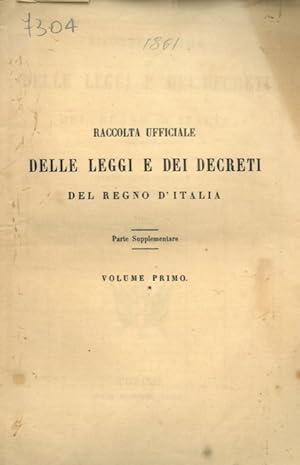 Indice cronologico della Raccolta delle Leggi e dei Decreti del Regno d'Italia, Anno 1861.