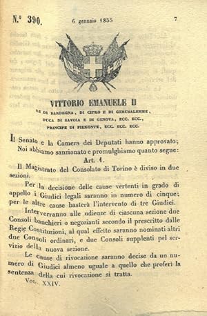 con cui si decide la divisione in due sezioni del Consolato di Torino.