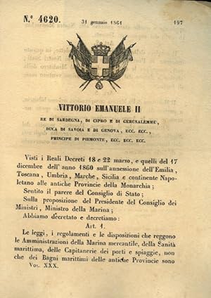 con cui si applicano le leggi ed i regolamenti che reggono le amministrazioni della marina mercan...