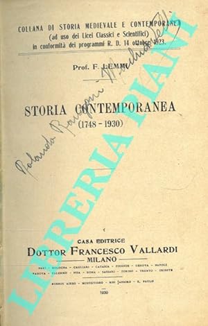 Storia contemporanea (1748-1930) .