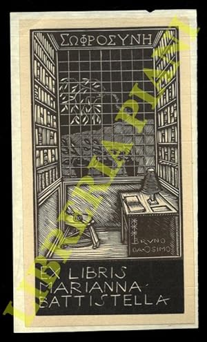 Bild des Verkufers fr Un foglietto xil. in marron scuro di cm. 14,5 x 8 per Marianna Battistella. zum Verkauf von Libreria Piani