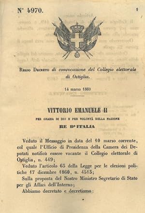 di convocazione del Collegio elettorale di Ostiglia.