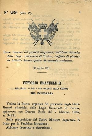 col quale è soppresso, nell'Orto botanico della Regia Università di Torino, l'ufficio di pittrice...