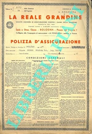 La Reale Grandine. Polizza d'Assicurazione.