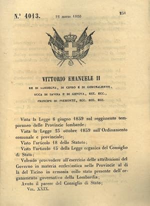 con il quale si decide che gli affari ecclesiastici che durante il reggimento temporaneo delle pr...