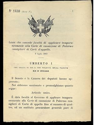 che concede facoltà di applicare temporaneamente alla Corte di cassazione di Palermo consiglieri ...