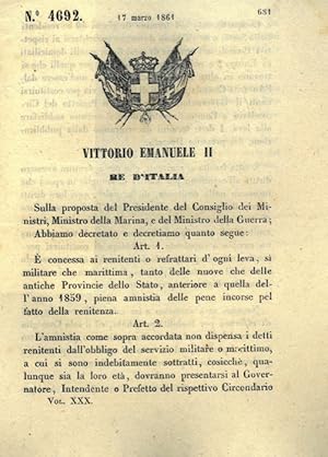 con cui si concede la piena amnistia delle pene incorse per renitenza ai renitenti e refrattari d...