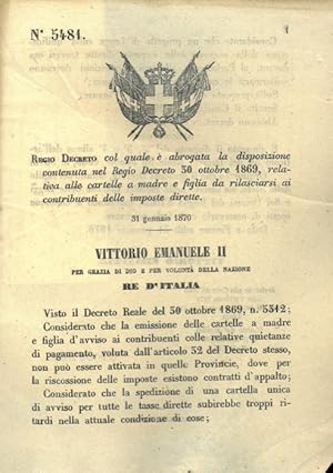 col quale è abrogata la disposizione relativa alle cartelle a madre e figlia da rilasciarsi ai co...