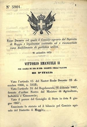 col quale il Comizio agrario del Distretto di Moggio è legalmente costituito ed è riconosciuto co...