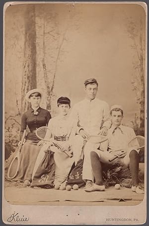 Cabinet Card of Four Players in Tennis Togs