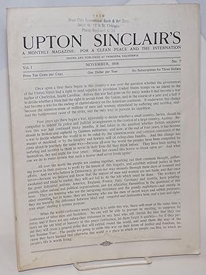 Seller image for Upton Sinclair's: a monthly magazine: for social justice, by peaceful means if possible. Vol. 1, no. 7. November, 1918 for sale by Bolerium Books Inc.