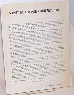 Support the Vietnamese 7 point peace plan [handbill]