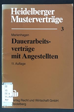 Seller image for Dauerarbeitsvertrge mit Angestellten. Heidelberger Mustervertrge ; H. 3 for sale by books4less (Versandantiquariat Petra Gros GmbH & Co. KG)