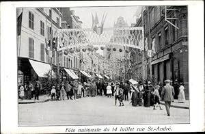 Image du vendeur pour Ansichtskarte / Postkarte Paris I., Fete nationale du 14 juillet rue St. Andr mis en vente par akpool GmbH