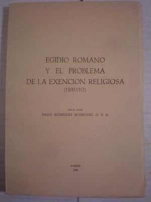 Imagen del vendedor de Egidio Romano y el problema de la exencin religiosa (1300-1312) a la venta por Librera Antonio Azorn