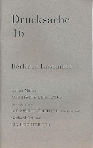 Bild des Verkufers fr Berliner Ensemble. Drucksache 16. zum Verkauf von Fundus-Online GbR Borkert Schwarz Zerfa