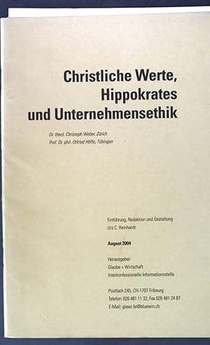 Seller image for Christliche Werte, Hippokrates und Unternehmensethik; for sale by books4less (Versandantiquariat Petra Gros GmbH & Co. KG)