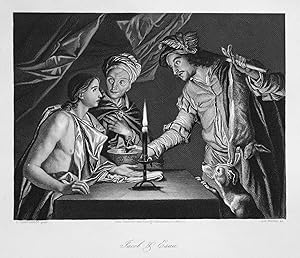 Bild des Verkufers fr Jacob & Esau" - Jacob Esau Zwillinge twins Geschwister siblings steel engraving zum Verkauf von Antiquariat Steffen Vlkel GmbH