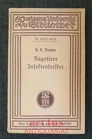 Image du vendeur pour A. E. Brehm : Nagetiere; Insektenfresser ; Hrsg. von Carl W. Neumann. Reclams Universal-Bibliothek ; 6433/6434 mis en vente par art4us - Antiquariat