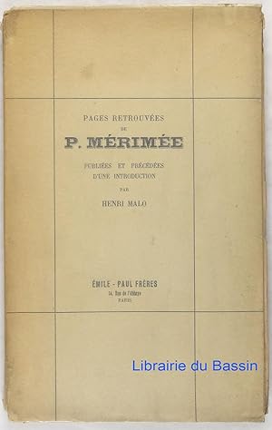 Pages retrouvées de P. Mérimée