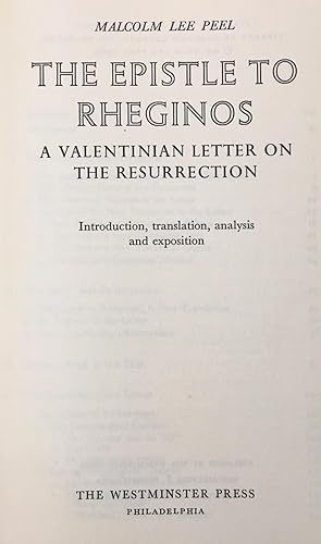 Imagen del vendedor de The Epistle to Rheginos: A Valentinian Letter on the Resurrection a la venta por BookMarx Bookstore