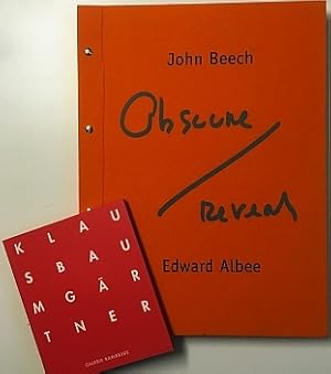Obscure/ Reveal. (40 tekeningen op foto's van Beech, met woorden van Albee, in een groot boek).
