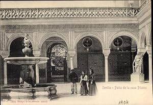 Ansichtskarte / Postkarte Sevilla Andalusien Spanien, Patio de la casa Pilatos