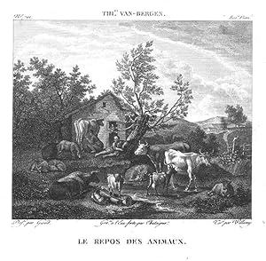 Bild des Verkufers fr Le repos des animaux. GALERIE DU MUSE NAPOLON - N 701 de la Xme Srie des eaux-fortes publies l'anne 1815 zum Verkauf von Lirolay