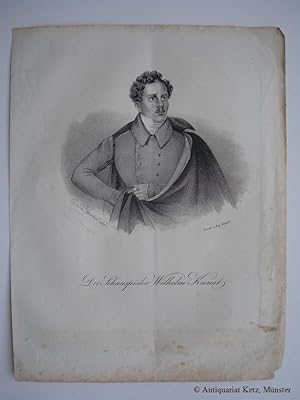 "Der Schauspieler Wilhelm Kunst". Porträt. Halbfigur. Lithographie von Aug. Kneisel nach Cäcilie ...